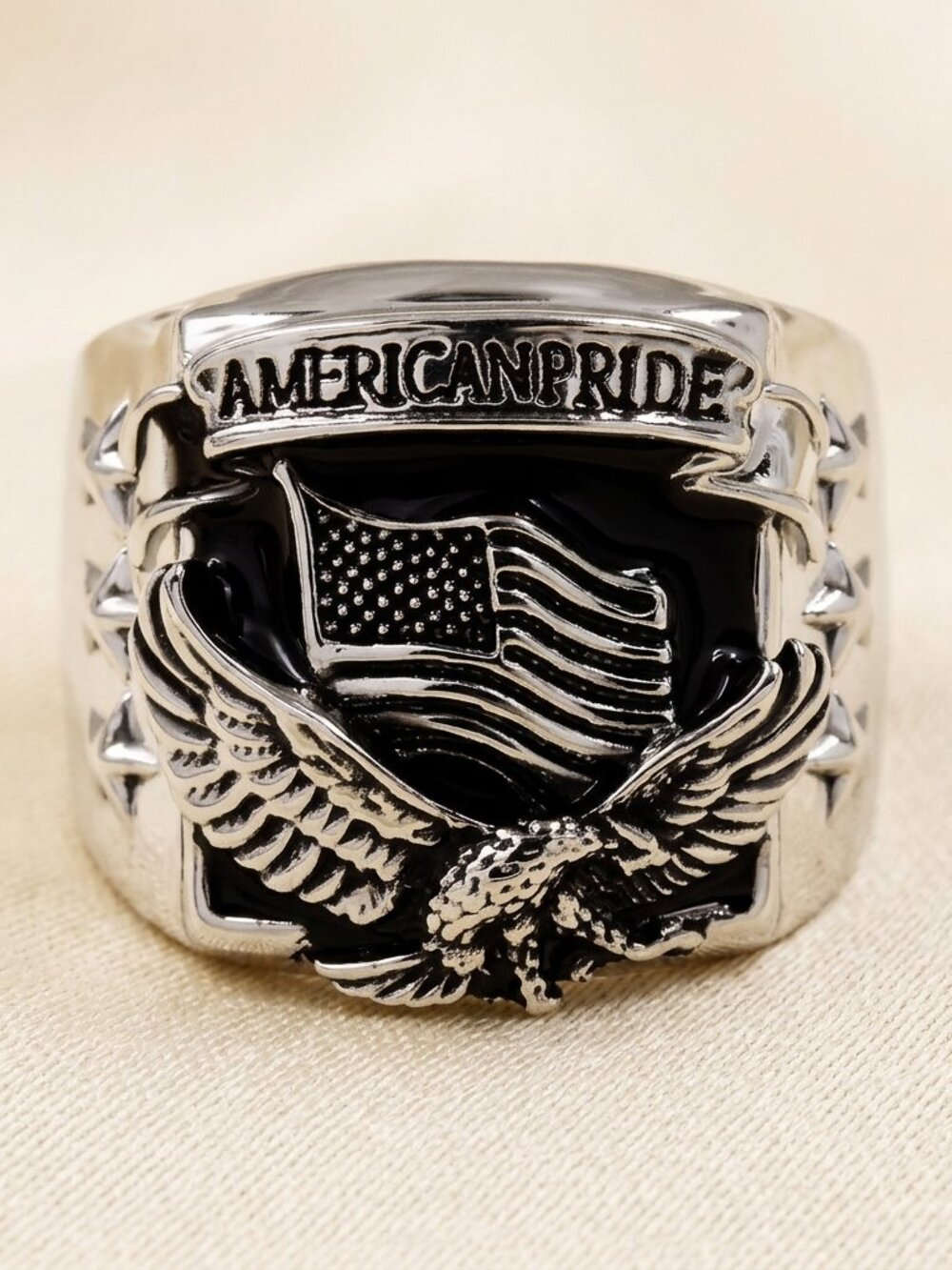 S925 Silver Original Design Hip Hop Punk Trendy Retro Eagle Male Ring Size 10